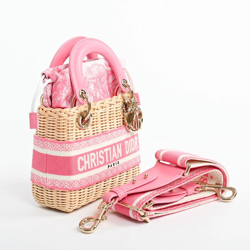 Dior  Christian Lady Pink Handbag Pink